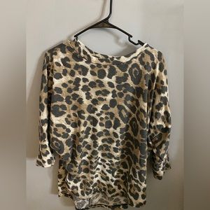 Cropped Leopard Print Sweater- Gently Worn